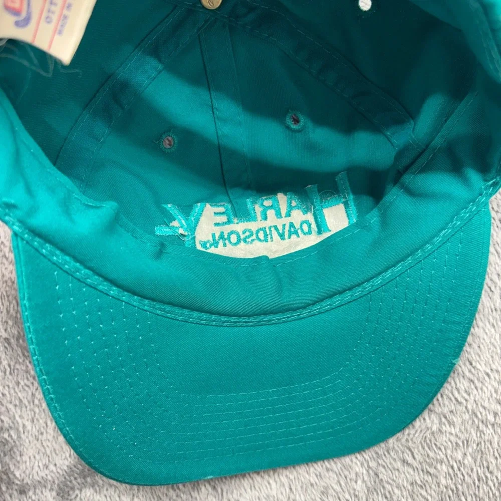 Vintage Harley Davidson Strapback Hat Green OttoCap Made In Thailand Embroidered